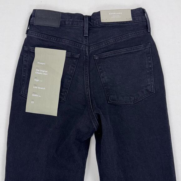 Everlane Women's The Original Cheeky Straight Leg Jean Size 23 Crop Washed Black - Picture 10 of 16